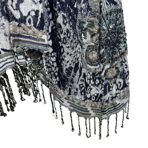 Soft Surroundings Kimono S/M Emory Cardi Embroidered Cardigan Poncho Topper NEW - Picture 7 of 14